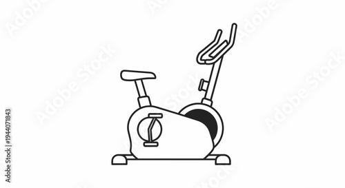 Simple Line Art Illustration of an Exercise Bike.