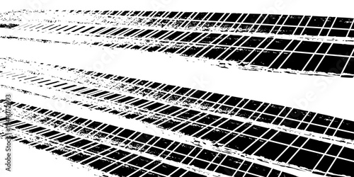 Car tread silhouette. Grunge mud splash texture Vector textured tire print. Design element.