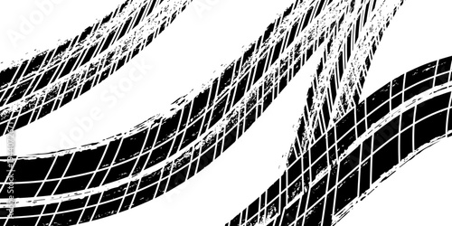 Car tread silhouette. Grunge mud splash texture Vector textured tire print. Design element.