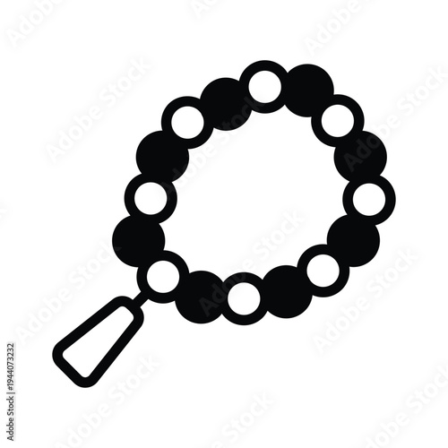A customizable glyph icon showing tasbih prayer beads for dhikr
