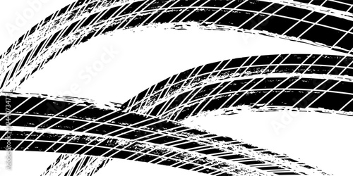 Car tread silhouette. Grunge mud splash texture Vector textured tire print. Design element.