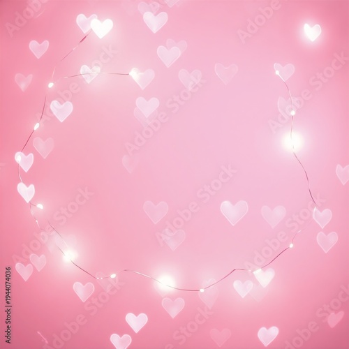 romantic valentine background with glowing hearts, soft bokeh lights, and a warm red gradient atmosphere