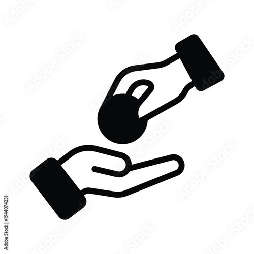 Check out our premium glyph style icon of alms giving hand