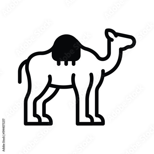 Ready to use glyph style icon of camel
