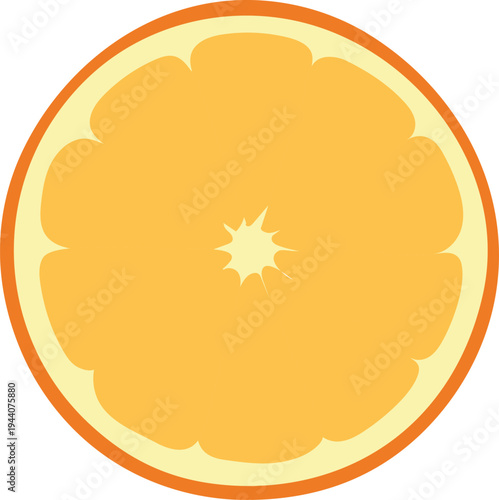 Vector illustration of a sliced orange