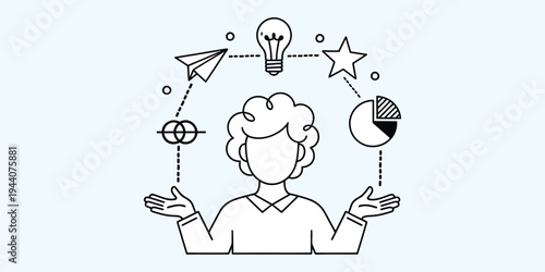 A person with creative ideas and inspiration