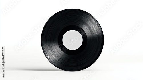 Vinyl record on white background.