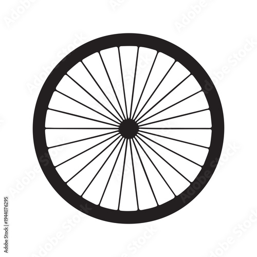 Simple bicycle wheel spoke pattern vector graphic on white background
