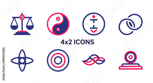 Set of 8 Balance and Harmony Vector Icons