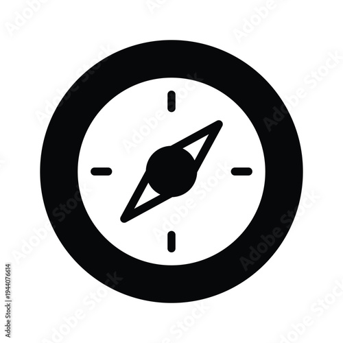 Ready to use glyph icon of orientation needle compass