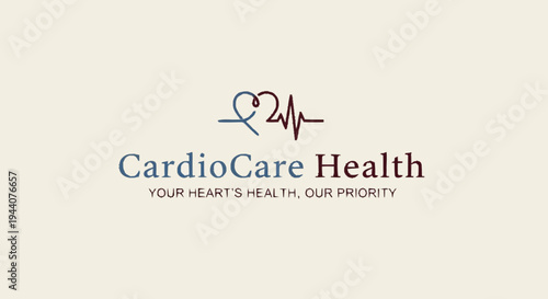 CardioCare Health Logo with Heartbeat and Heart Symbol.
