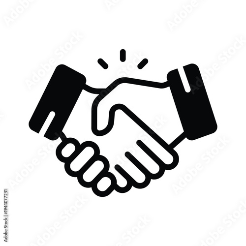 Get a glimpse of this trendy outglyph icon showing handshake