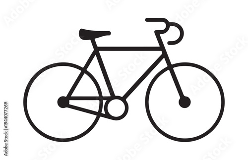Simple line art bicycle illustration with clean design and modern appeal perfect for graphic design projects