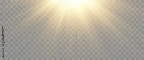Yellow sun light glow flare bright radiant beam yellow png illustration of warm summer sky energy sparkling abstract background vector design.