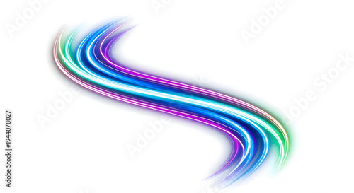 colorful abstract wave design with vibrant and smooth gradient colors isolated on white background Light Effect