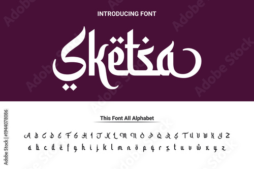 Arabic alphabet font with modern and abstract style use for logo and brand