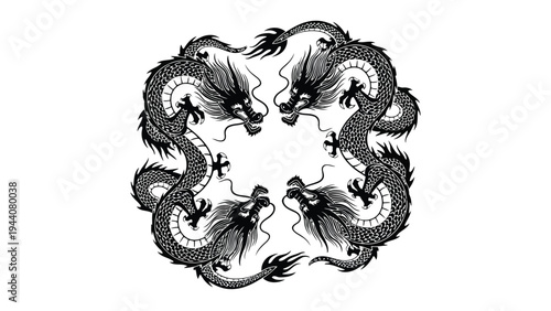 Intricate abstract geometric design featuring symmetrical patterns and flowing lines. Vector