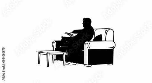 A person with a remote controls a television while relaxing on a sofa