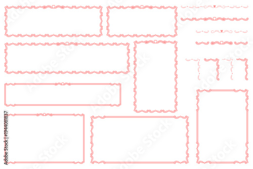 レトロでかわいいハートのフレーム素材セット