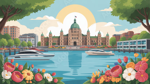 Woman in red dress dancing with raised arm and flowing skirt on beige background with dynamic movement and energy