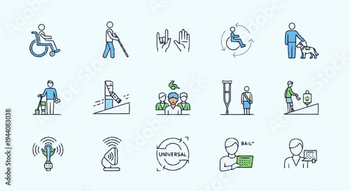 Collection of Accessibility and Inclusion Icons for Diverse Needs.