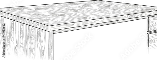 Illustration of a wooden table surface with a visible grain texture