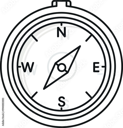 Free Download Black line of a compass with cardinal directions navigation north south - GFXLoad