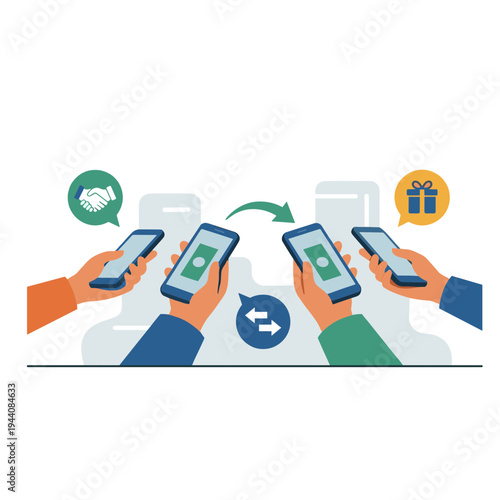 Mobile Wallet and Mobile Payment Illustration Design