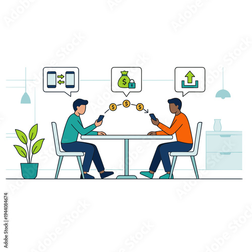 Mobile Wallet and Mobile Payment Illustration Design