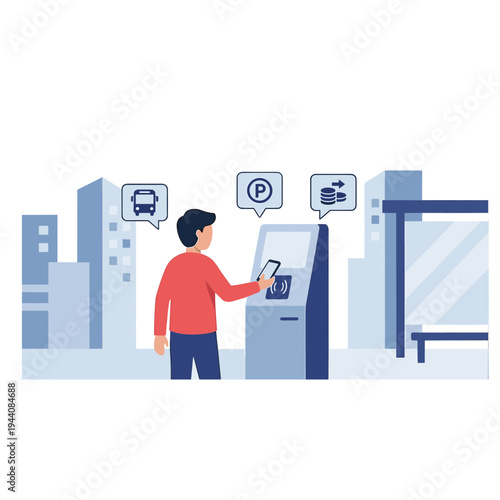 Mobile Wallet and Mobile Payment Illustration Design