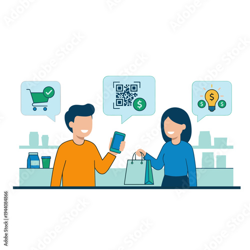 Mobile Wallet and Mobile Payment Illustration Design