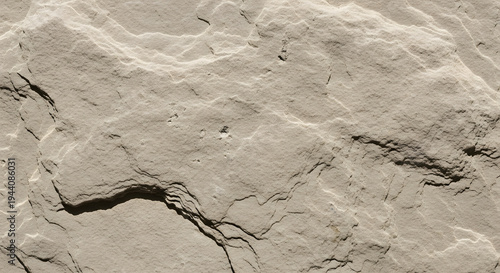 Rough beige stone wall texture with natural cracks and plaster surface forming realistic architectural background for construction and material design concepts