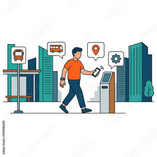 Mobile Wallet and Mobile Payment Illustration Design