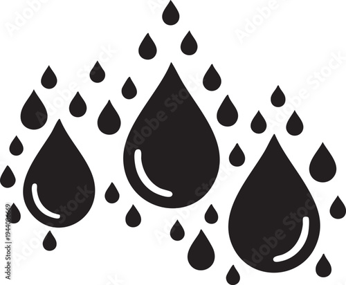 a black and white image of water droplets