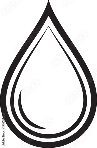 a black and white image of a teardrop shape