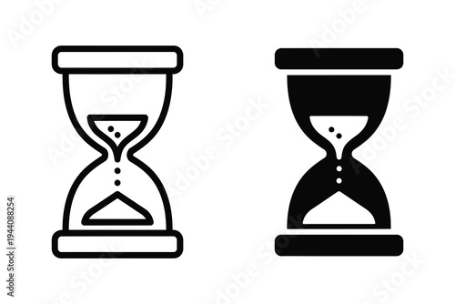 Classic Hourglass Sand Timer Icon - Time Management and Deadline Concept Symbol