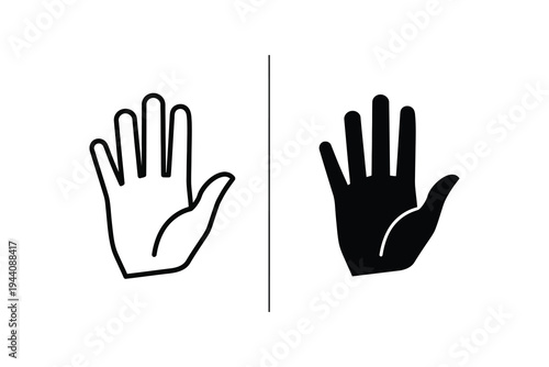 Simple Hand Line and Glyph Icon Set for Gestures and Human Interaction