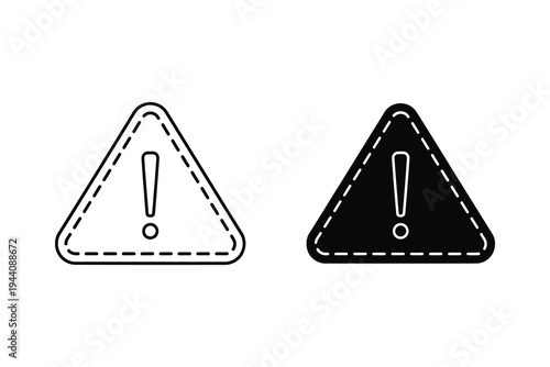 Caution & Warning Sign Icon: Exclamation Mark in Triangular Frame - Safety Alert Symbol