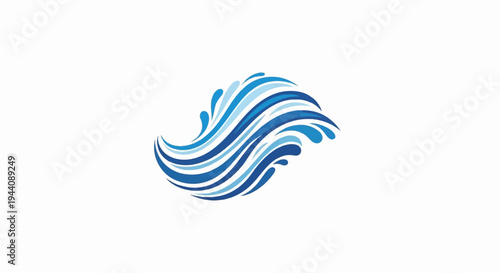 Abstract blue water waves crashing and splashing dynamically