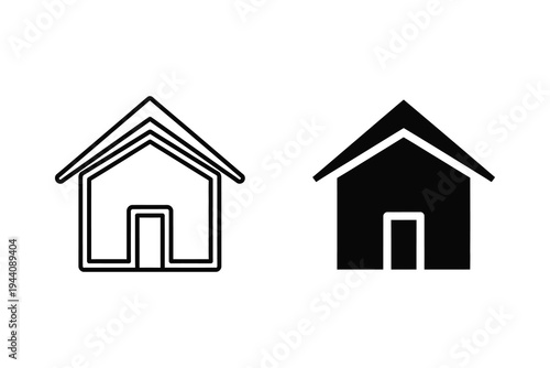Simple Home House Icon Vector Design - Real Estate and Homepage Symbol