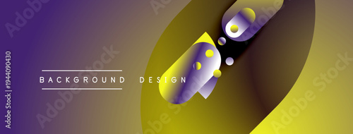Abstract gradient background. Purple, yellow hues blend smoothly. Modern design elements create dynamic visual impact. Text reads background design.