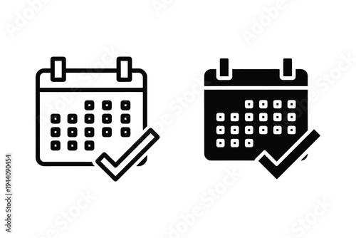 Calendar with Checkmark Icon: Plan, Schedule, and Mark Important Dates