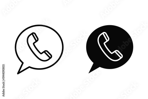 WhatsApp Communication Icon in Speech Bubbles - Black and White