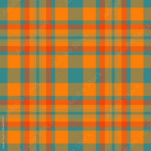 Frame pattern textile background, sale texture tartan fabric. Custom plaid seamless vector check in bright and teal colors.