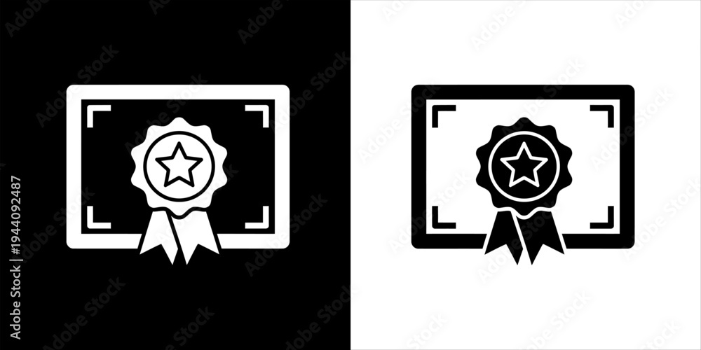 Fototapeta premium Certificate of Achievement Award with Star Seal and Ribbon Icon