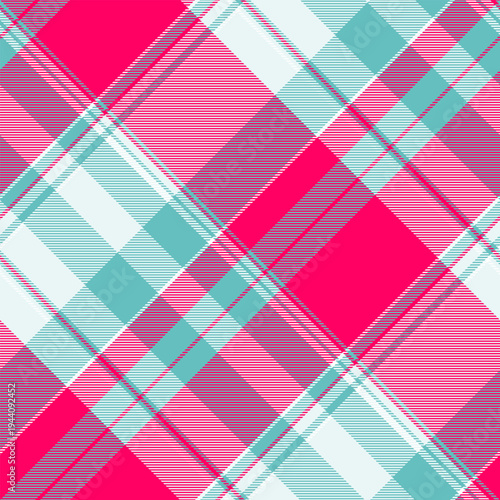 Horizontal vector pattern texture, manufacturing check textile fabric. Fluffy background plaid tartan seamless in white and bright colors.