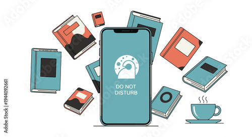 Digital reading and relaxation with a smartphone and audiobook app