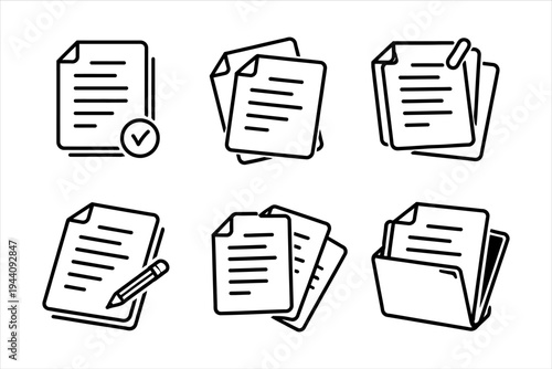 Document Icons Collection of Paperwork, Files and Notes Icons