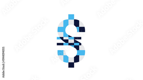 Pixelated dollar sign currency symbol.