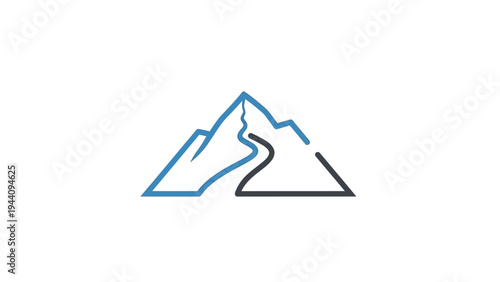 Mountain Peaks Line Art Illustration.